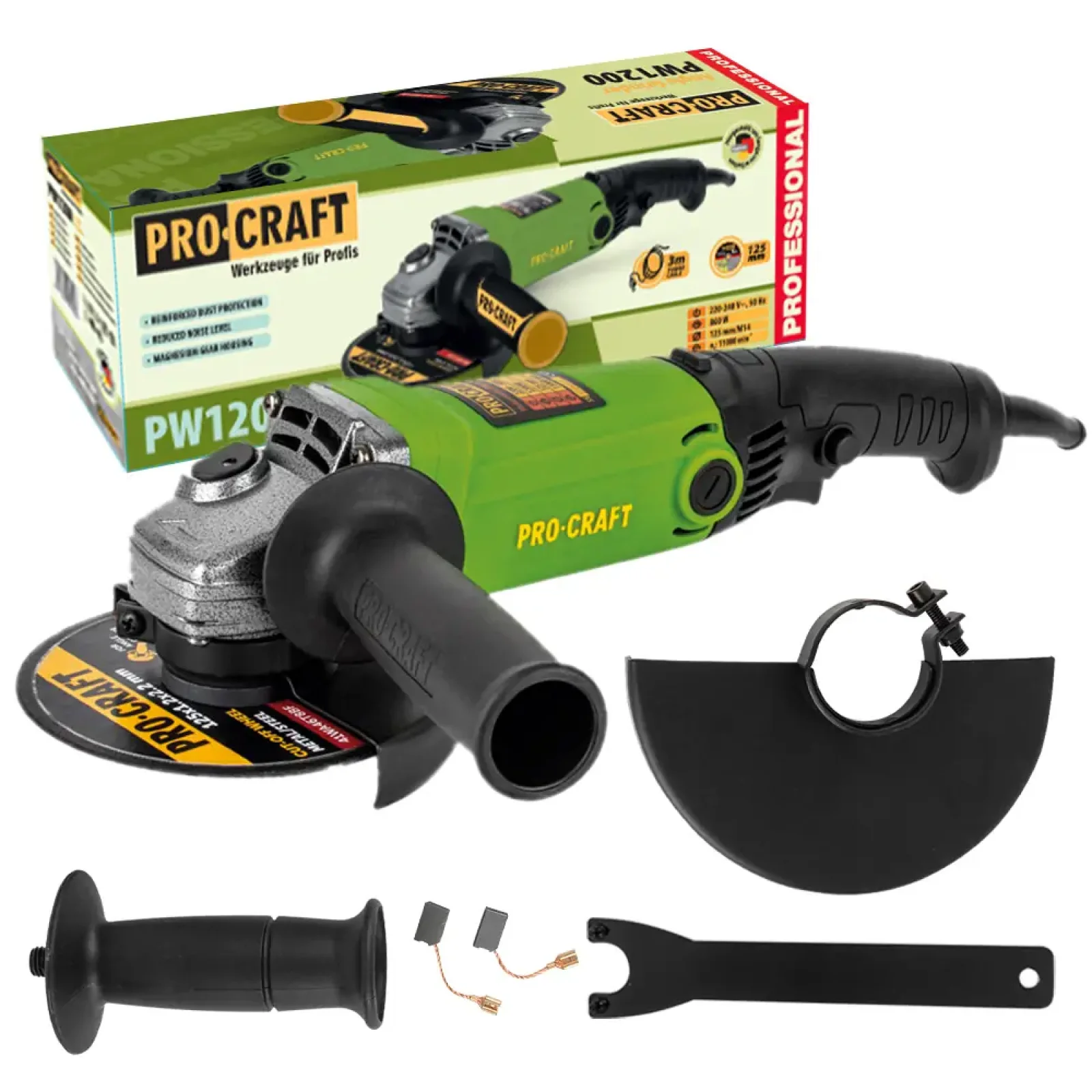Кутошліфувальна машина Procraft PW1200 125 мм UA