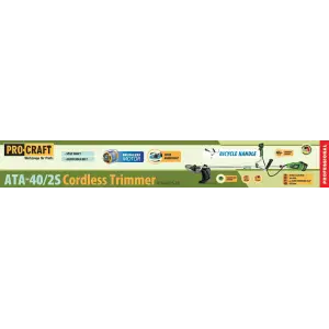 Акумуляторний триммер Procraft ATA40/2S (2 АКБ та ЗП) велосипедна ручка (ATA40_2S_2b) UA