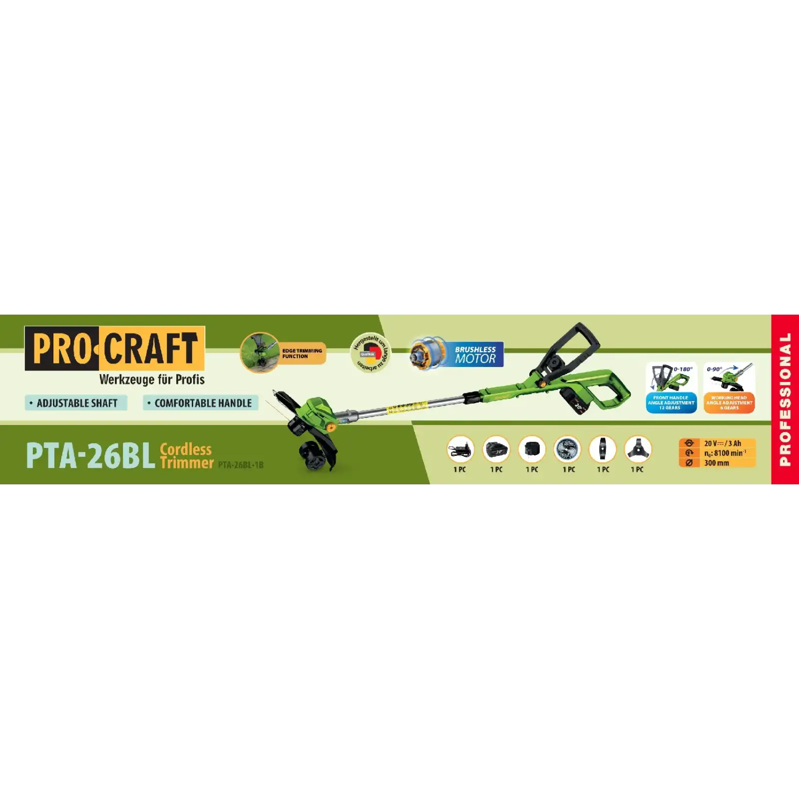 Акумуляторний тример Procraft PTA26BL (1 акб) UA