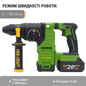Акумуляторний перфоратор Procraft PHA30 Кейс (без АКБ та ЗП) (PHA30_case) UA