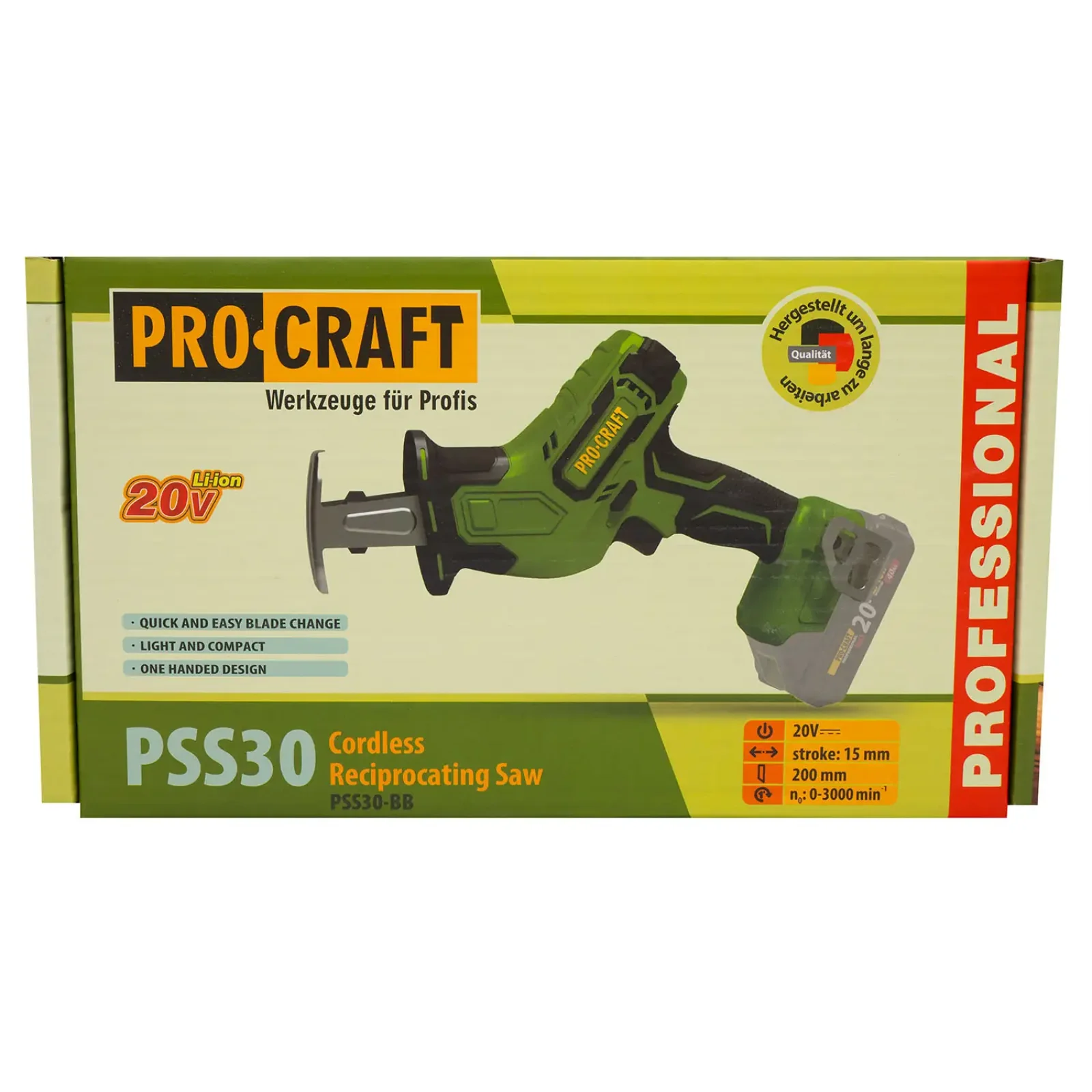 Акумуляторна шабельна пила Procraft PSS30 (без акб та зп) UA