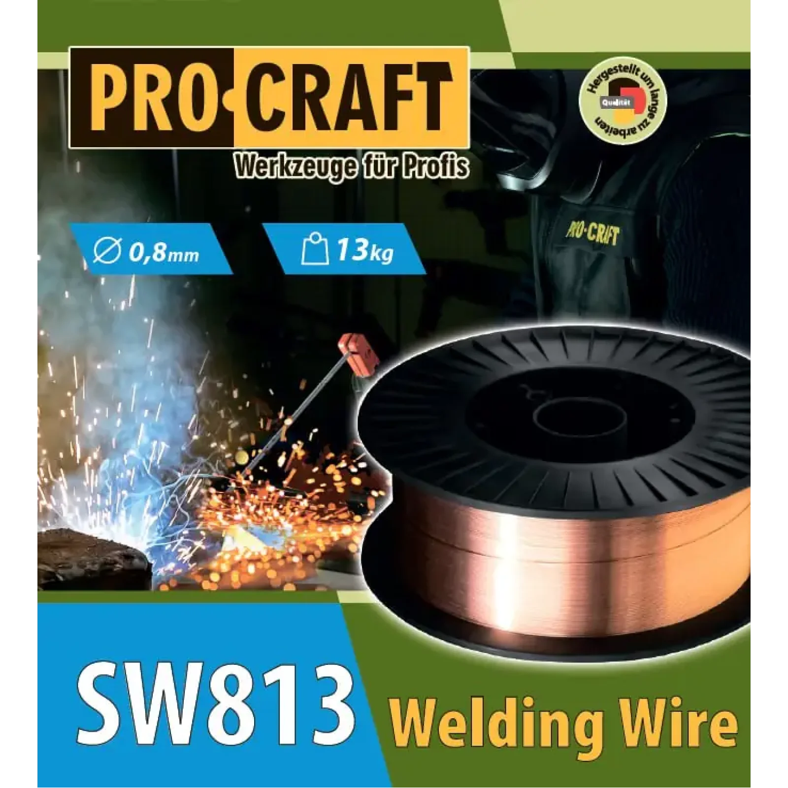 Зварювальний дріт Procraft SW813 0.8 мм 13 кг UA