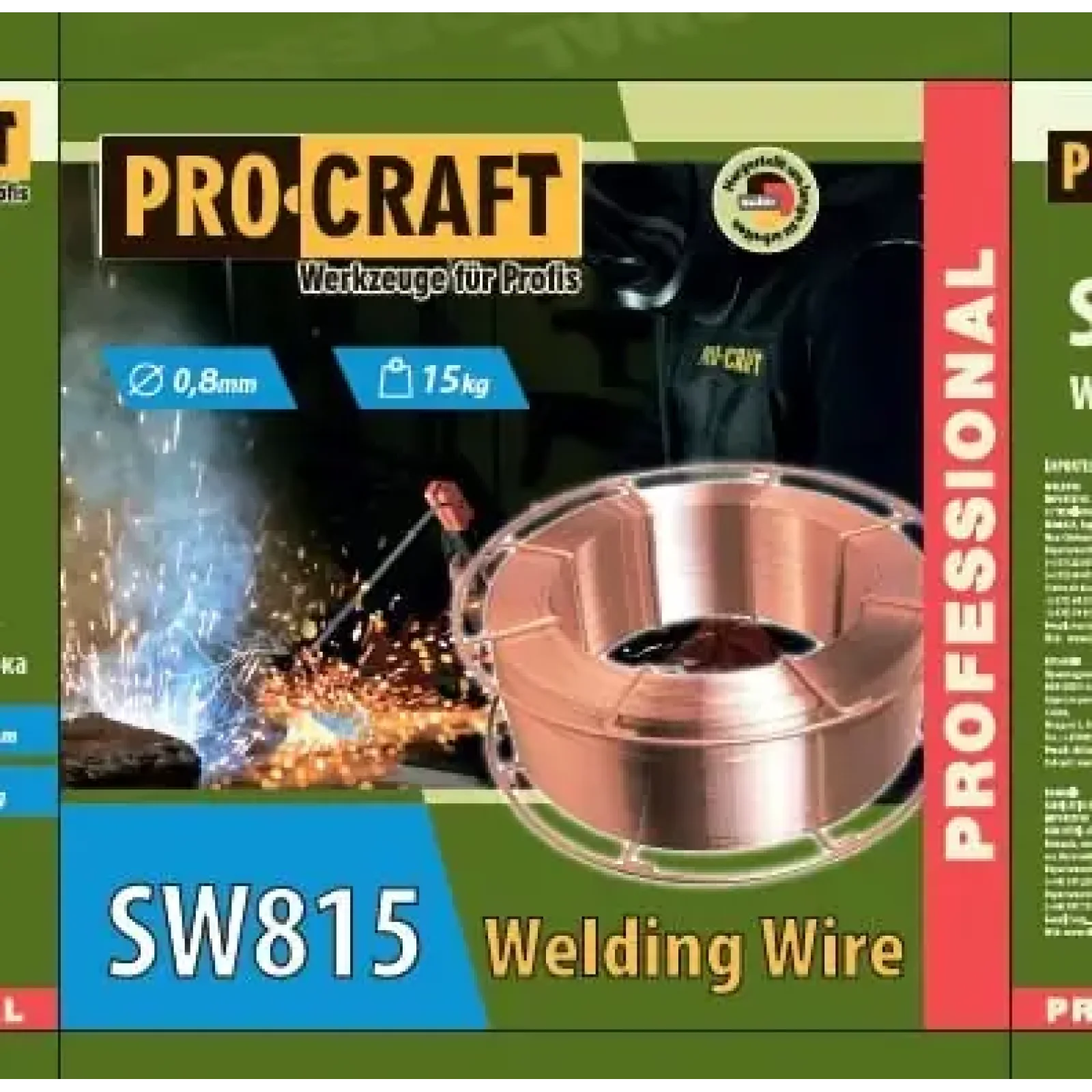 Зварювальний дріт Procraft SW815 0.8 мм 15 кг UA