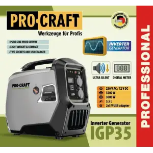 Інверторний бензиновий генератор Procraft IGP35 UA