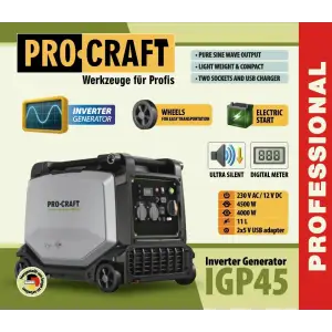 Інверторний бензиновий генератор Procraft IGP45 UA