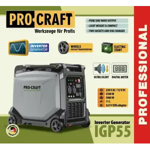 Інверторний бензиновий генератор Procraft IGP55 UA