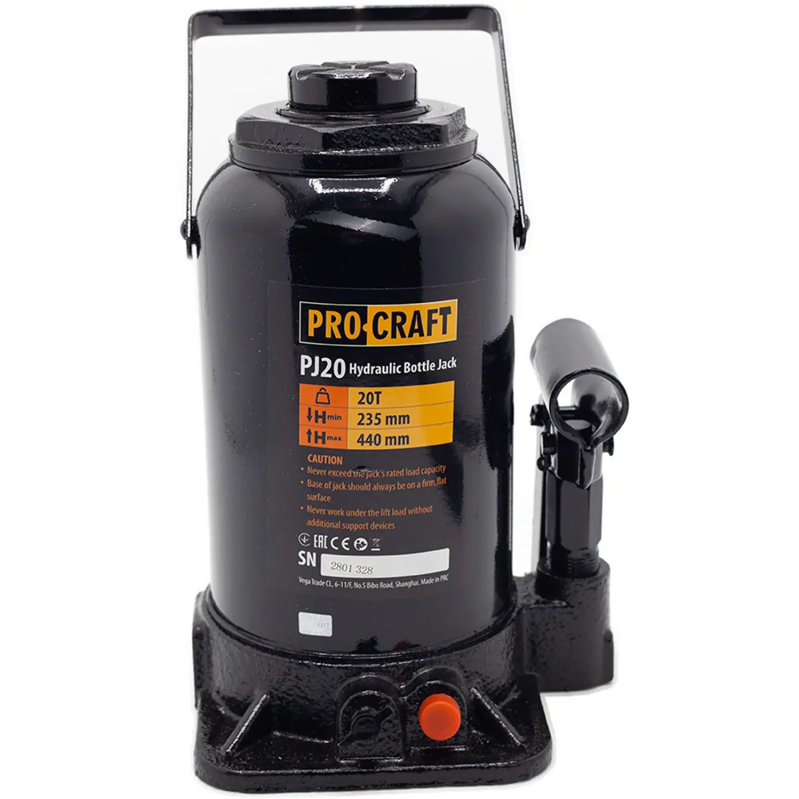 Домкрат гідравлічний Procraft PJ20 UA
