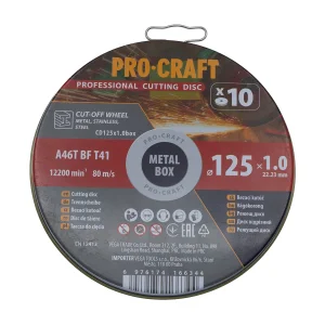 Диск відрізний Procraft CD125x1.0b 125 мм 1,0 мм 22,2 мм 10 шт/уп UA