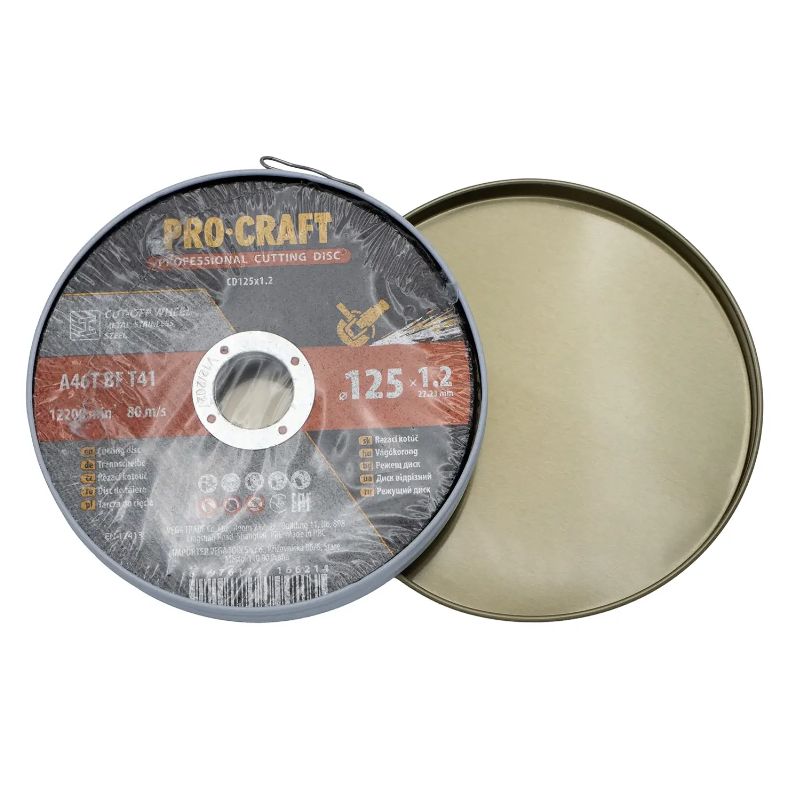 Диск відрізний Procraft CD125x1.2b 125 мм 1,2 мм 22,2 мм 10 шт/уп UA