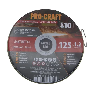 Диск відрізний Procraft CD125x1.2b 125 мм 1,2 мм 22,2 мм 10 шт/уп UA
