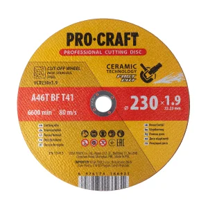 Диск відрізний керамічний Procraft YCD230x1.9 230 мм 1,9 мм 22,2 мм (YCD230x1_9) UA
