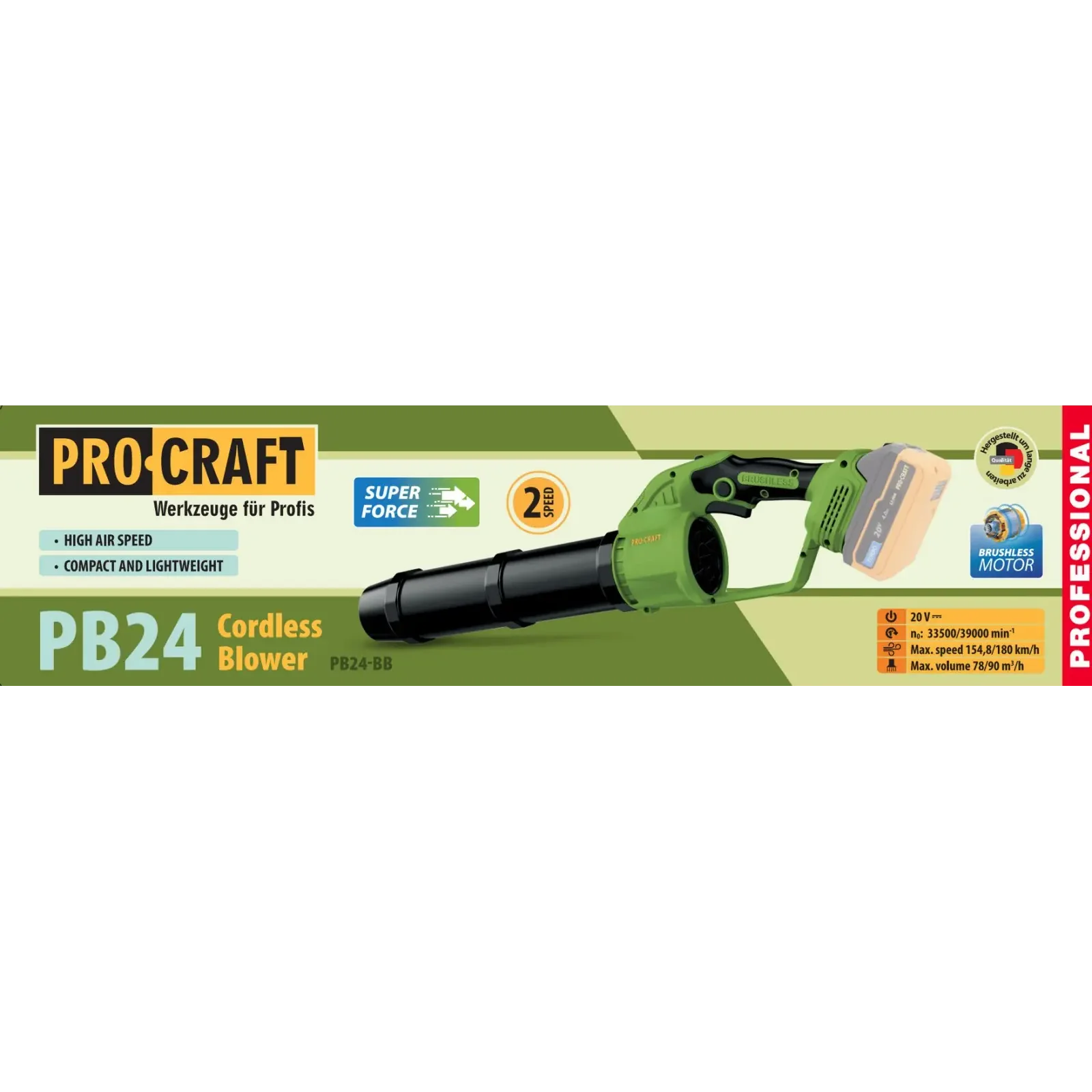 Акумуляторна повітродувка Procraft PB24 (без АКБ та зп) UA