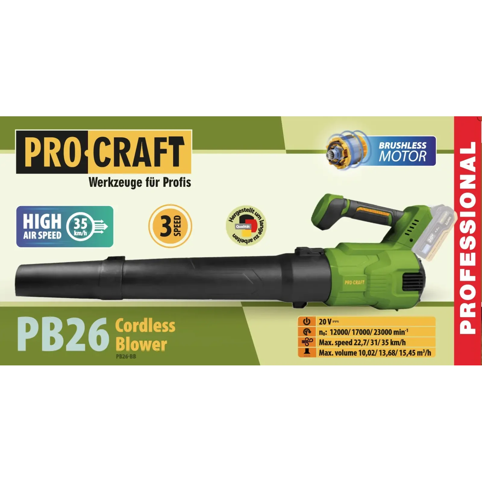 Акумуляторна повітродувка Procraft PB26 (без АКБ та зп) (PB26_bb) UA