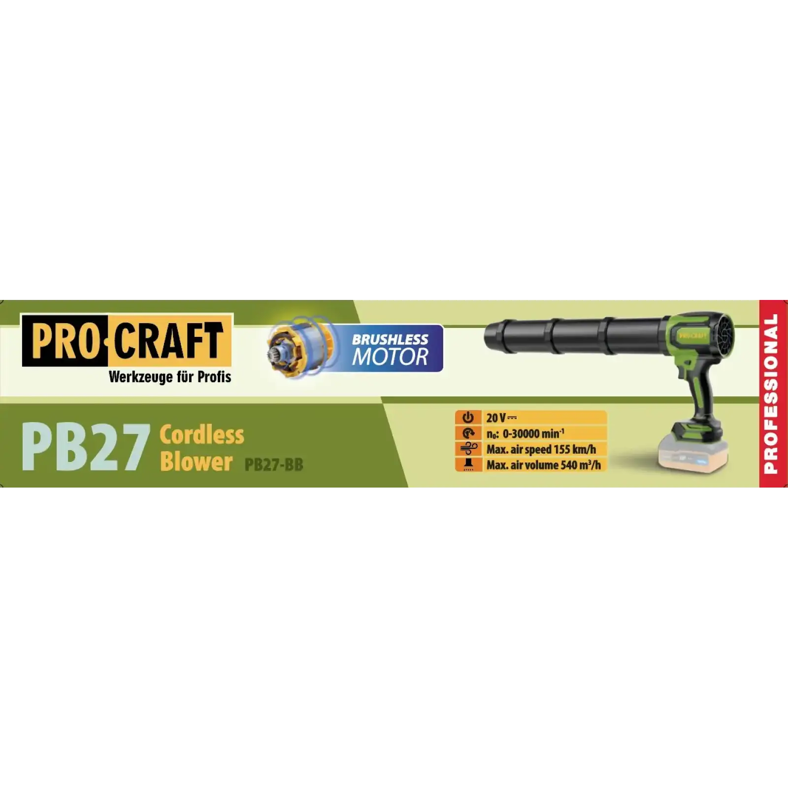 Акумуляторна повітродувка Procraft PB27 (без АКБ та зп) (PB27_bb) UA