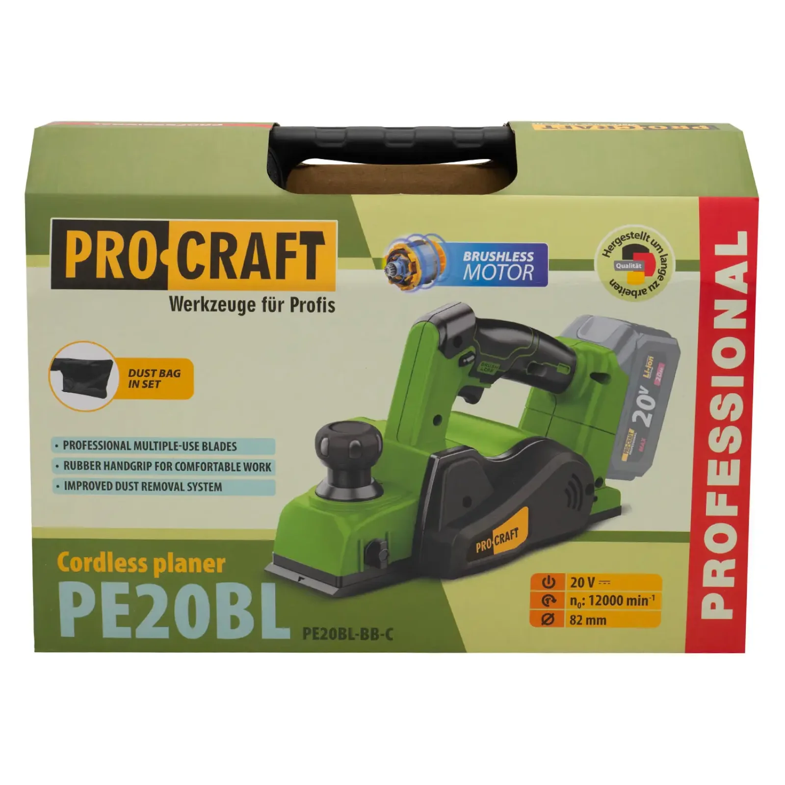 Акумуляторний рубанок Procraft PE20BL (Без АКБ та ЗП) UA