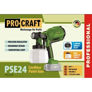 Акумуляторний фарбопульт Procraft PSE24 (без акб та зп) (PSE24_BB) UA