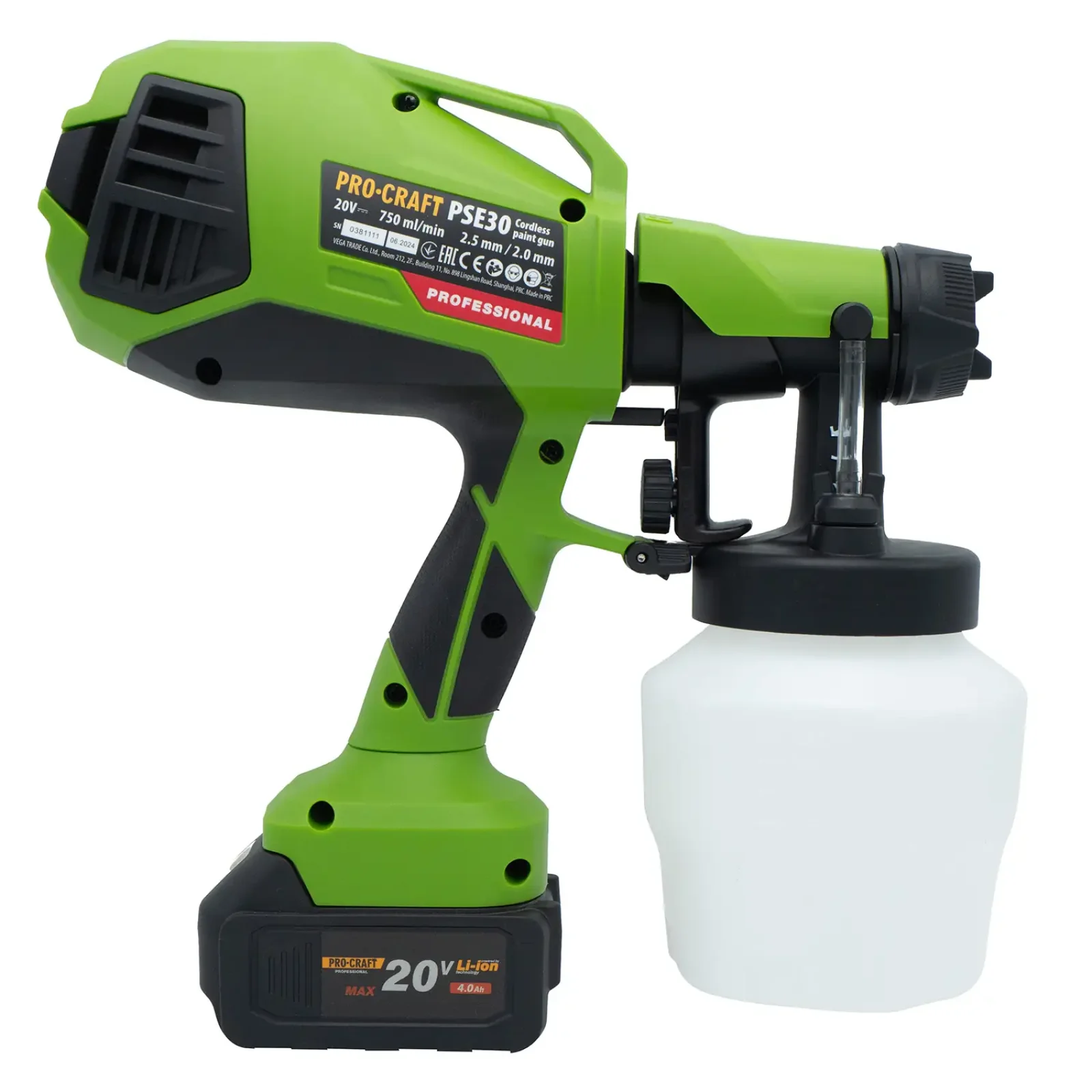 Акумуляторний фарбопульт Procraft PSE30 (без акб та зп) UA