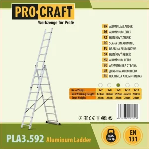 Драбина алюмінієва універсальна Procraft PLA3.592 UA