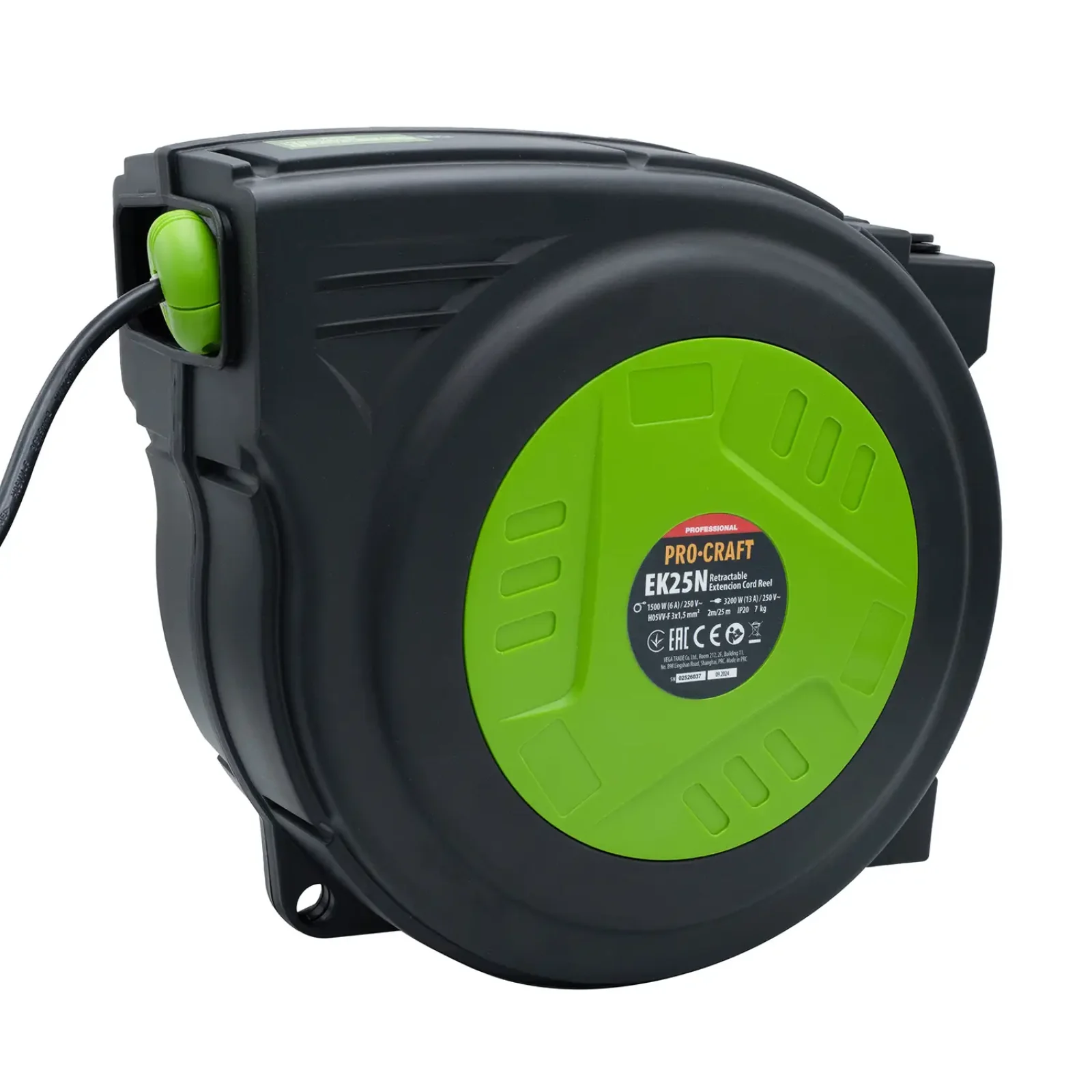 Подовжувач на котушці Procraft EK25N 3x1,5мм² 25 м UA