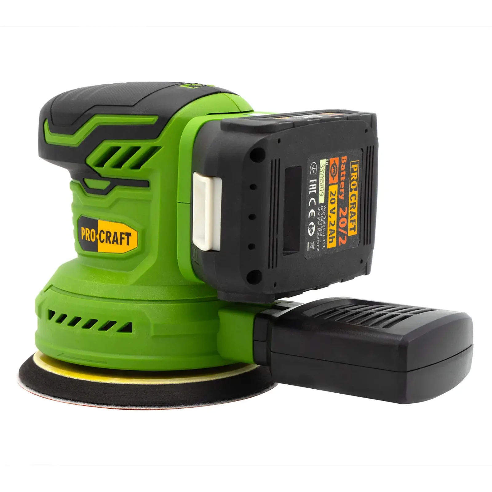 Акумуляторна ексцентрикова шліфмашина Procraft PX20BL (без акб та зп) UA