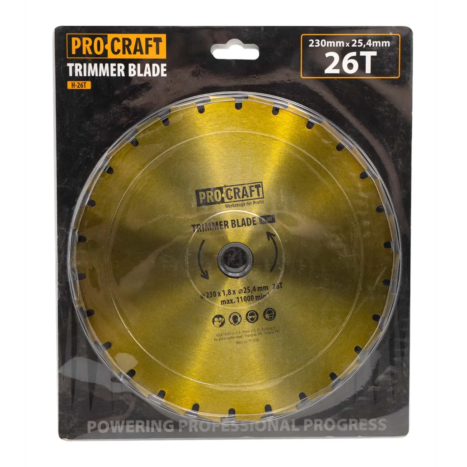 Ніж 26T під напилок Procraft D255*25.4 (H_26T) UA
