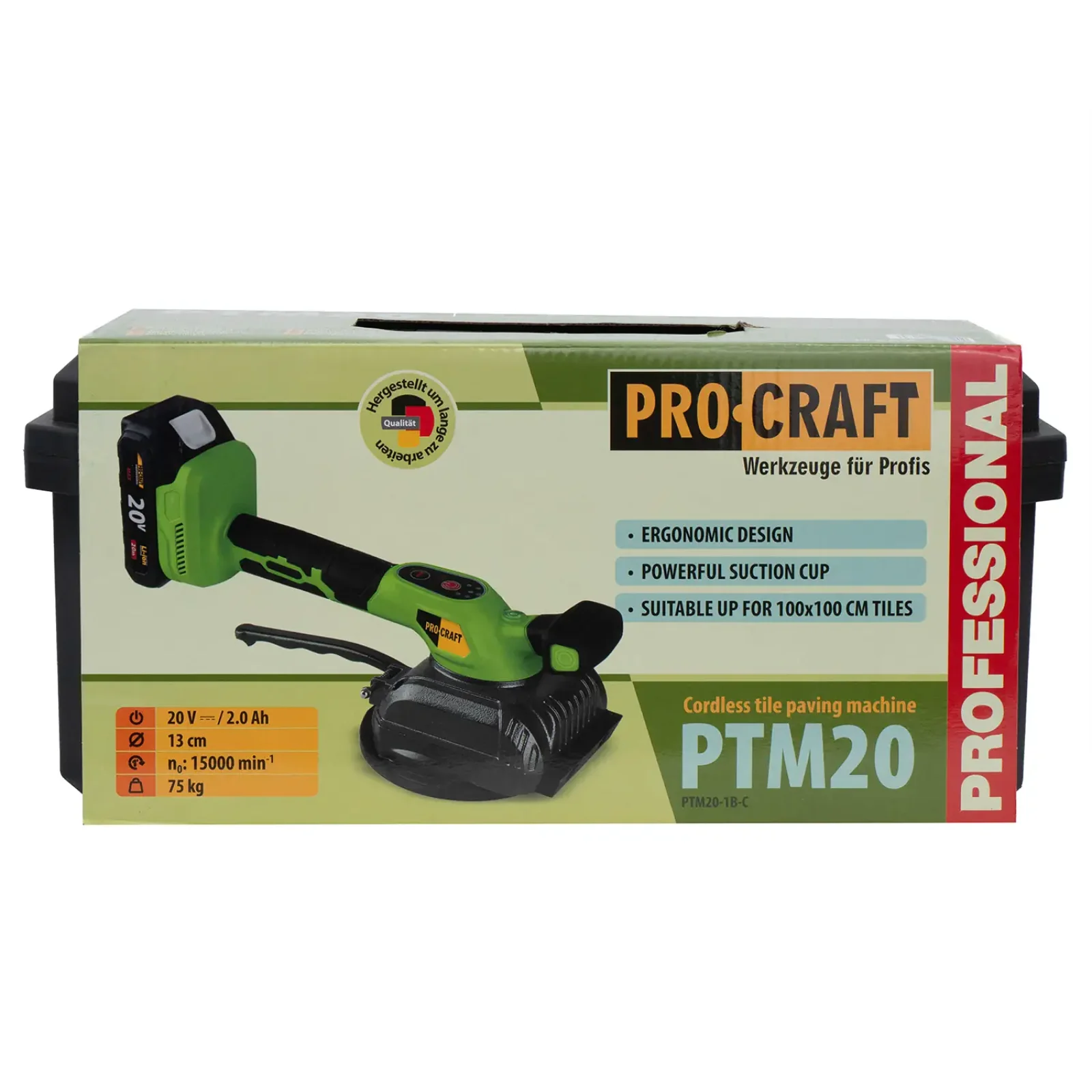 Акумуляторна віброприсоска для плитки Procraft PTM20 (з 1 акб) UA