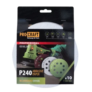 Круг шліфувальний самозачепний Procraft KB180.240 UNIVERSAL (набір 10 шт.) 8 отв. (KB180_240) UA