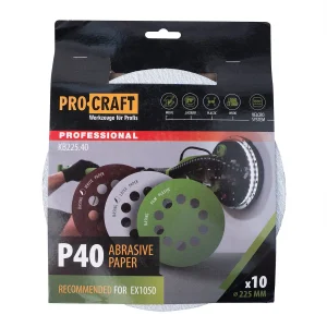 Круг шліфувальний самозачепний Procraft KB225.40 UNIVERSAL (набір 10 шт.) 10 отв. (KB225_40) UA