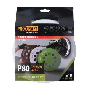 Круг шліфувальний самозачепний Procraft KB225.80 UNIVERSAL (набір 10 шт.) 10 отв. (KB225_80) UA