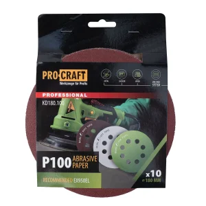 Круг шліфувальний самозачепний Procraft KD180.100 UNIVERSAL (набір 10 шт.) 8 отв. (KD180_100) UA