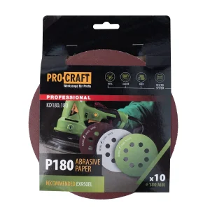 Круг шліфувальний самозачепний Procraft KD180.180 UNIVERSAL (набір 10 шт.) 8 отв. (KD180_180) UA