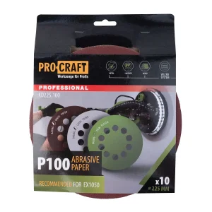 Круг шліфувальний самозачепний Procraft KD225.100 UNIVERSAL (набір 10 шт.) 10 отв. (KD225_100) UA