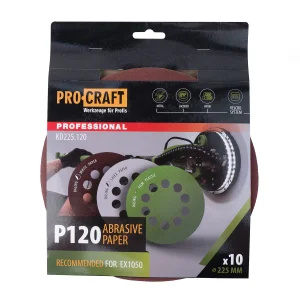 Круг шліфувальний самозачепний Procraft KD225.120 UNIVERSAL (набір 10 шт.) 10 отв. (KD225_120) UA