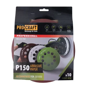 Круг шліфувальний самозачепний Procraft KD225.150 UNIVERSAL (набір 10 шт.) 10 отв. (KD225_150) UA
