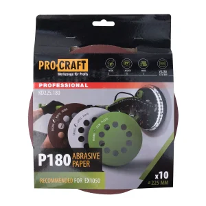 Круг шліфувальний самозачепний Procraft KD225.180 UNIVERSAL (набір 10 шт.) 10 отв. (KD225_180) UA