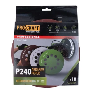 Круг шліфувальний самозачепний Procraft KD225.240 UNIVERSAL (набір 10 шт.) 10 отв. (KD225_240) UA