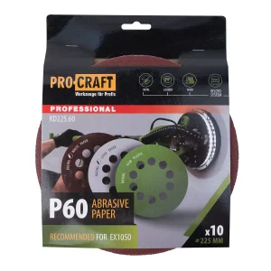 Круг шліфувальний самозачепний Procraft KD225.60 UNIVERSAL (набір 10 шт.) 10 отв. (KD225_60) UA