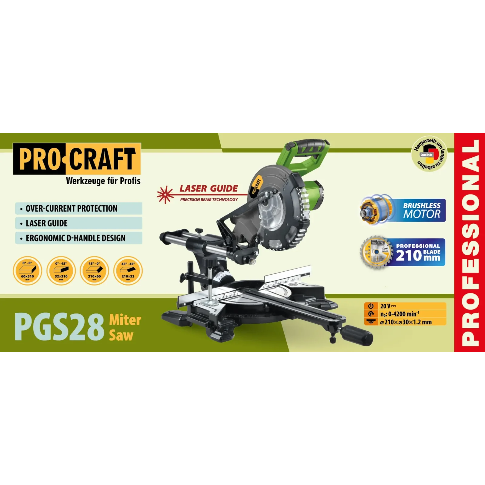 Акумуляторна торцювальна пила Procraft PGS28 (без акб та зп) (PGS28_bb) UA