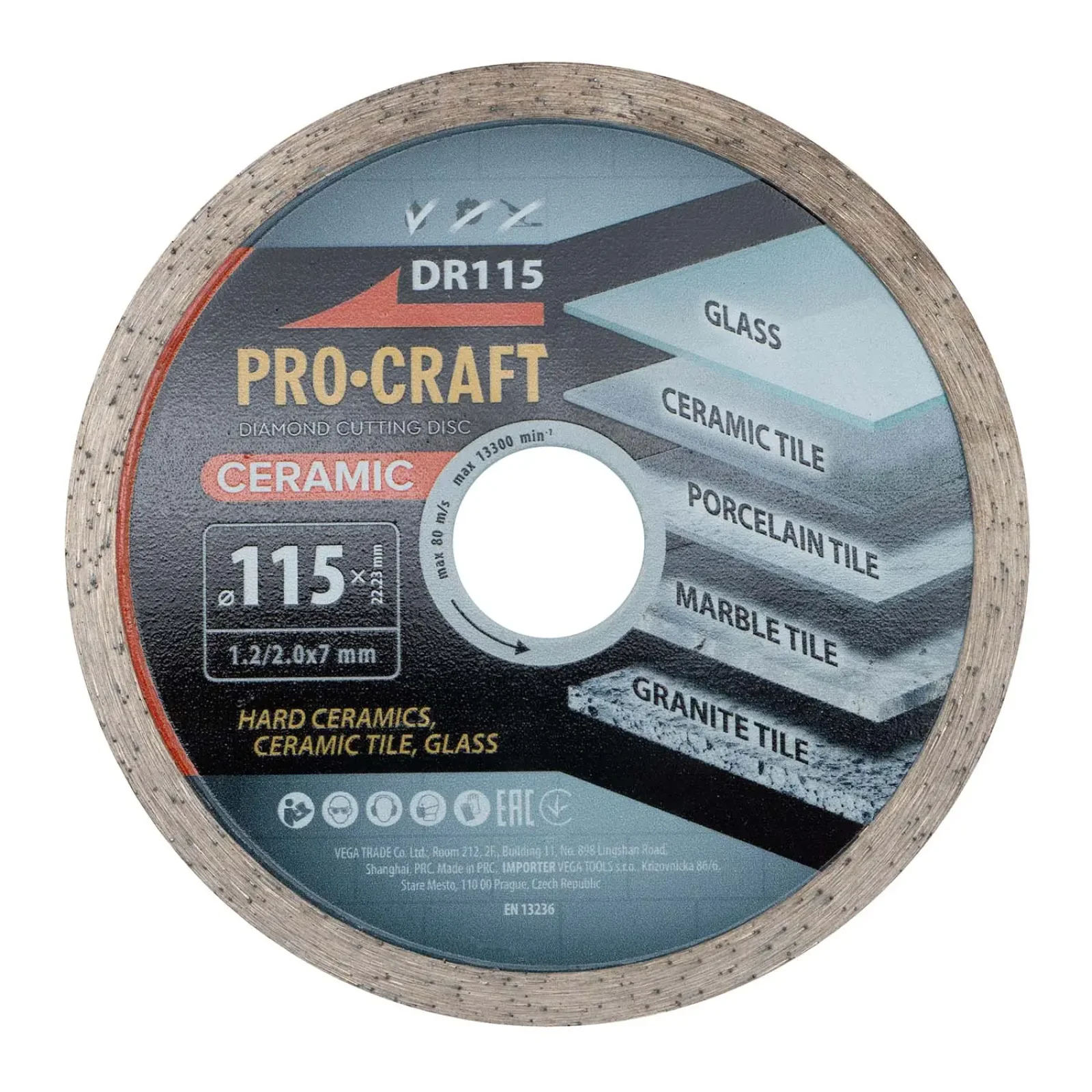 Алмазний диск Procraft DR115 115мм 22,23мм 2.0 мм UA