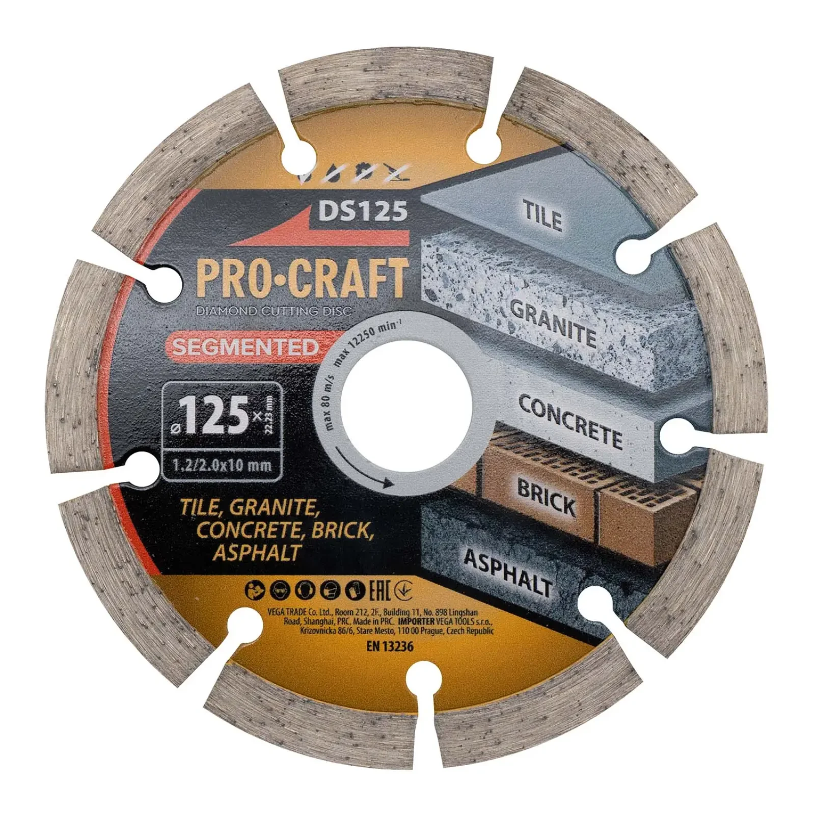 Алмазний диск Procraft DS125 125мм 22,23мм 2.0 мм UA