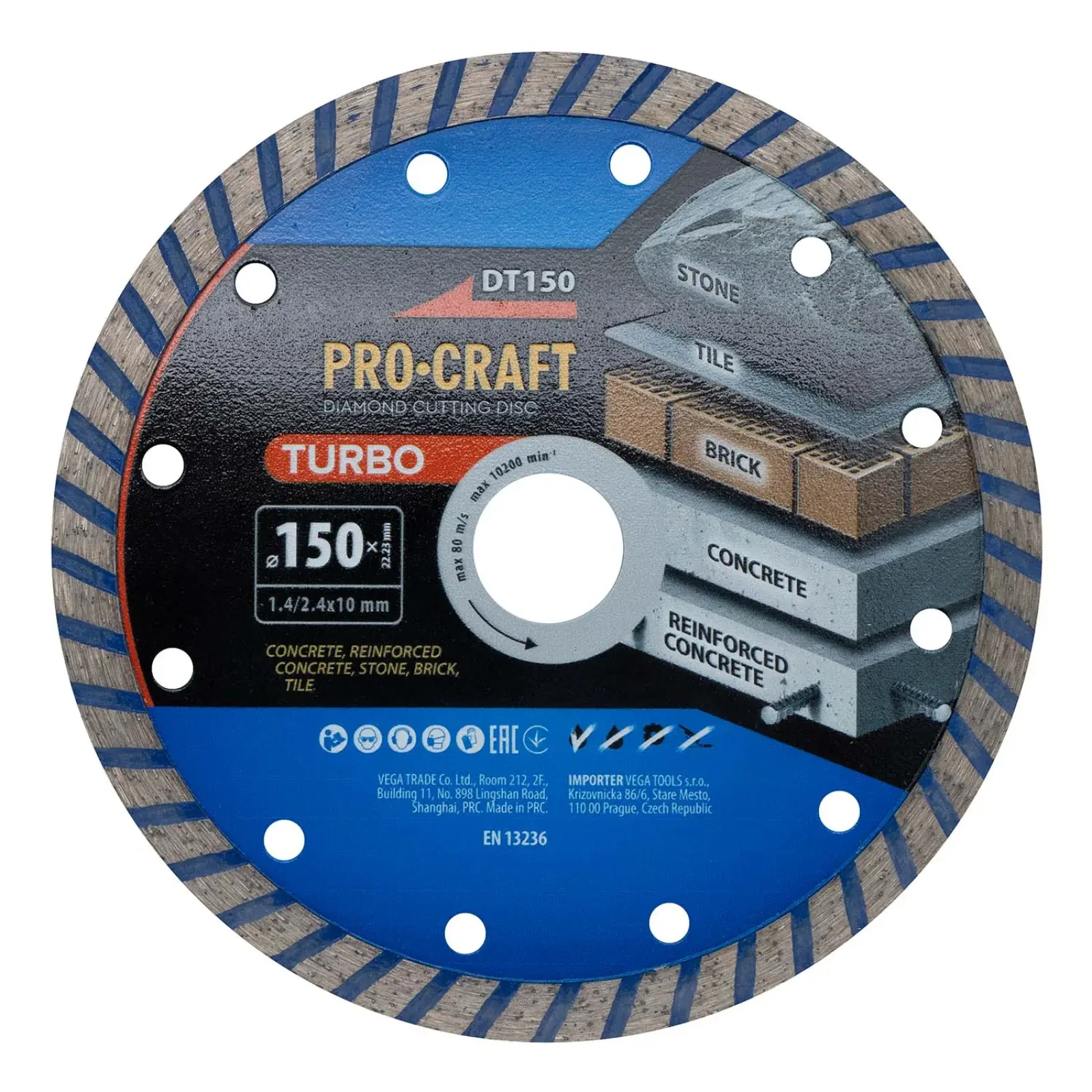 Алмазний диск Procraft DT150 150мм 22,23мм 2.4 мм UA