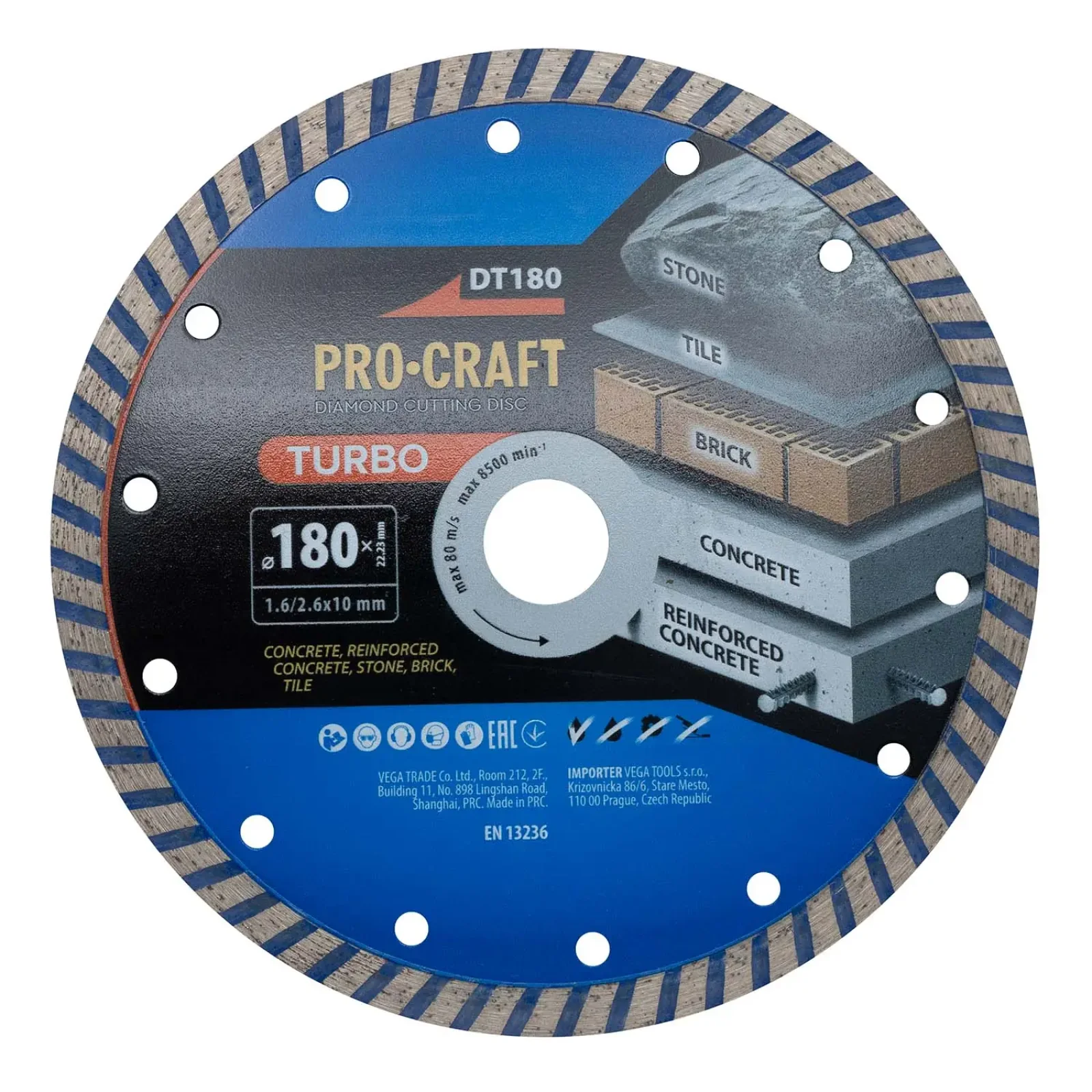 Алмазний диск Procraft DT180 180мм 22,23мм 2.6 мм UA