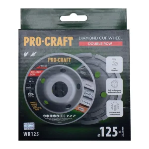 Шліфувальна алмазна чашка Procraft WR125 125мм 22.23 UA