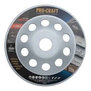 Шліфувальна алмазна чашка Procraft WT150 150мм 22.23 UA