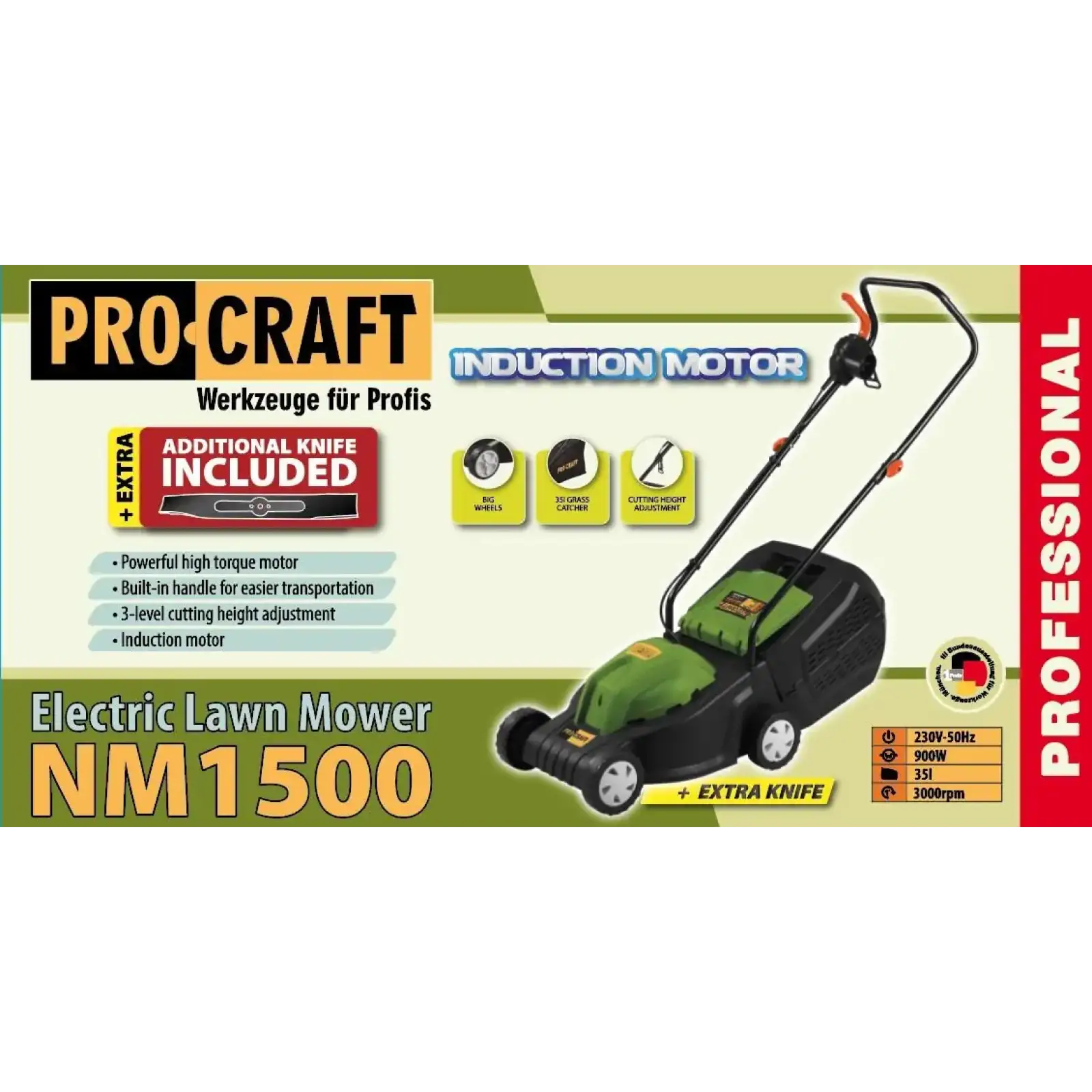 Газонокосарка колекторна Procraft NM1500 EU UA