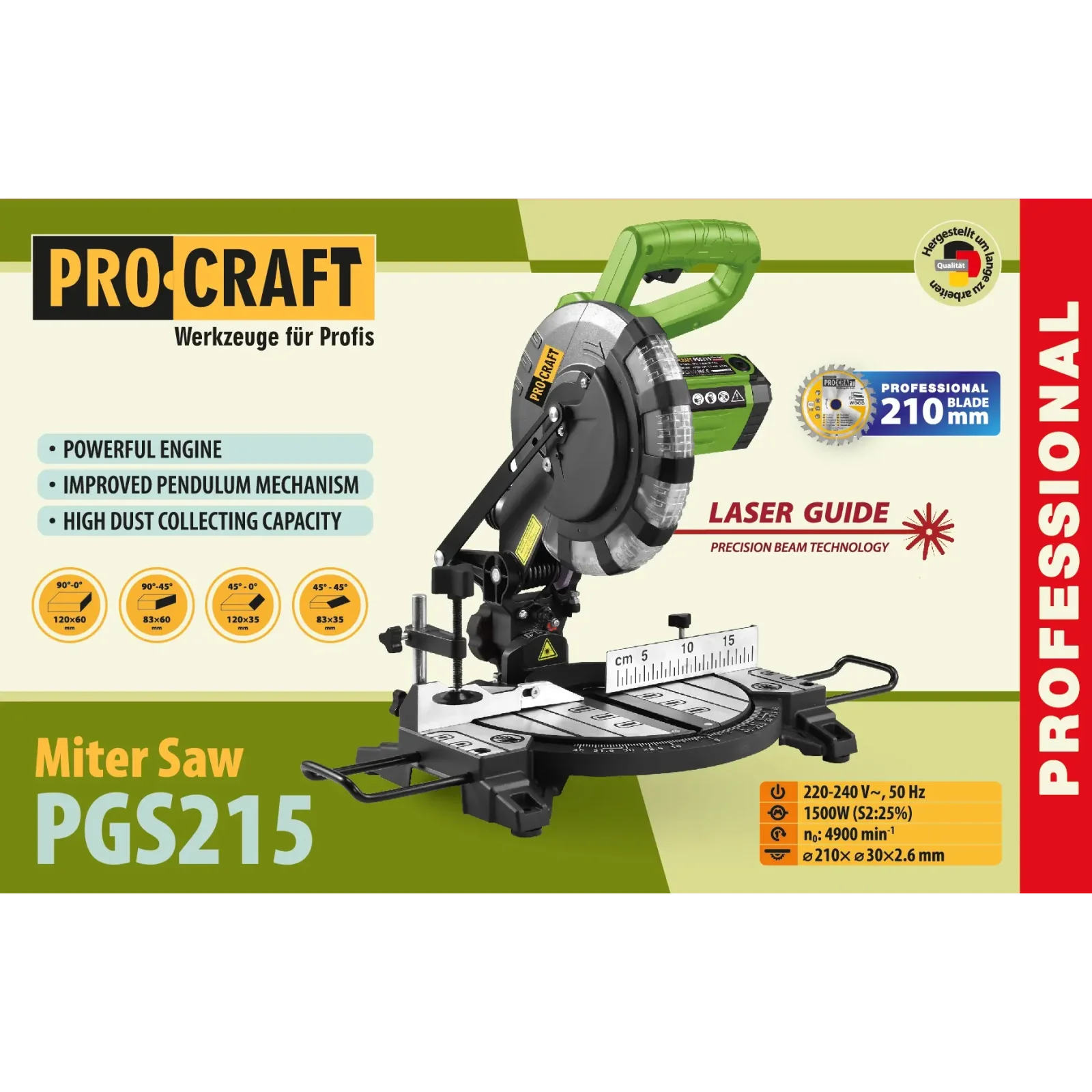 Торцювальна пила Procraft PGS215 UA