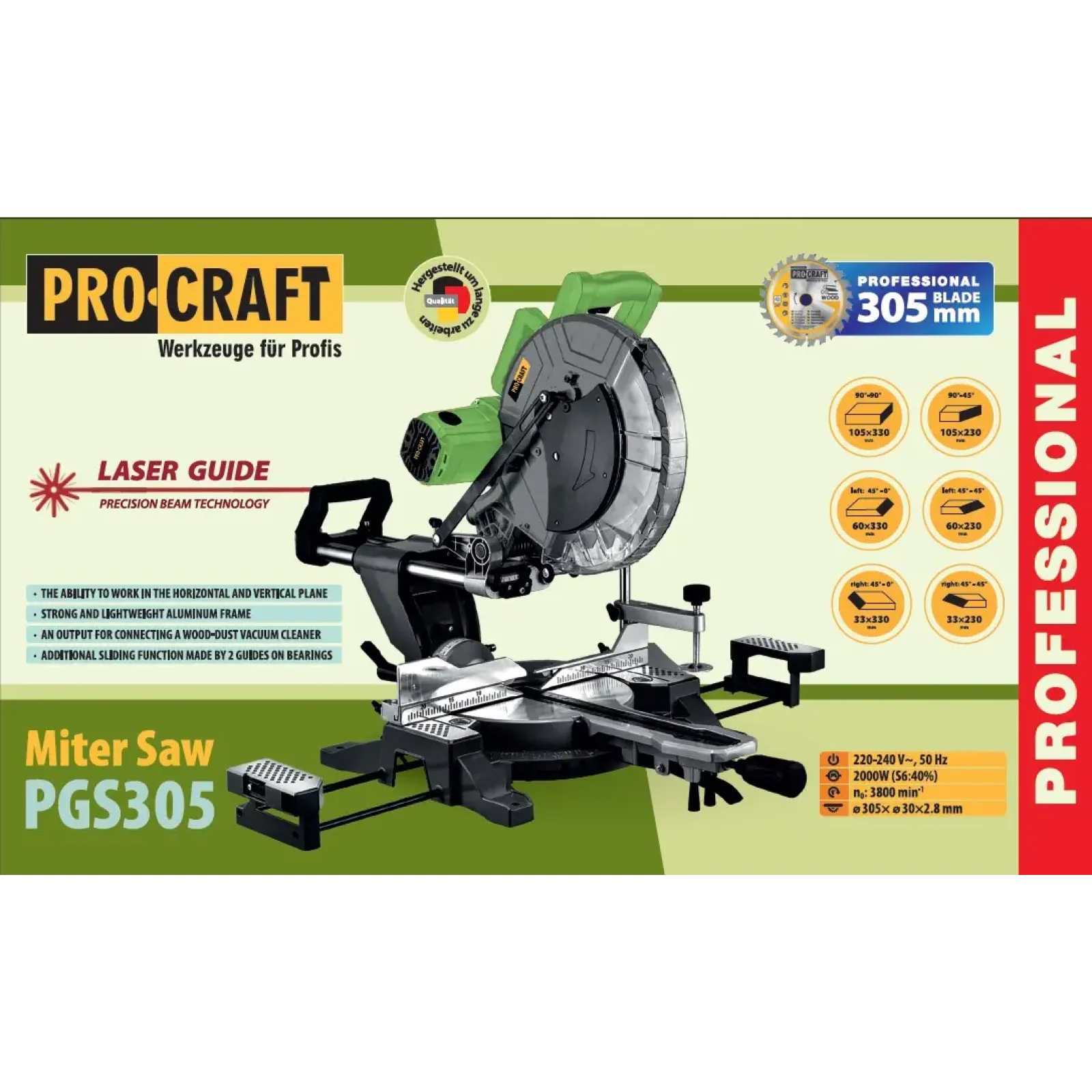 Торцювальна пила Procraft PGS305 (PGS315) UA