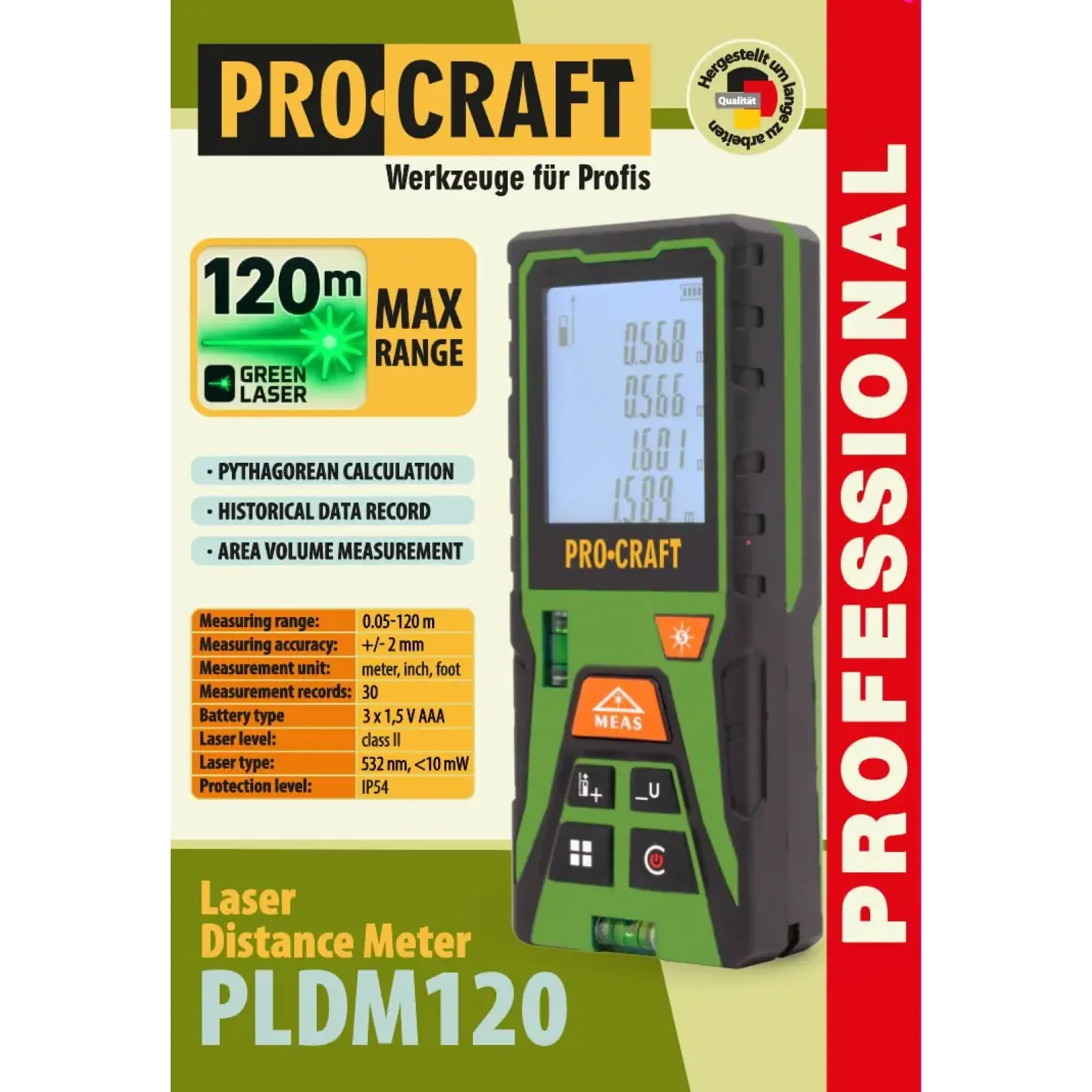 Лазерний далекомір Procraft PLDM120 UA