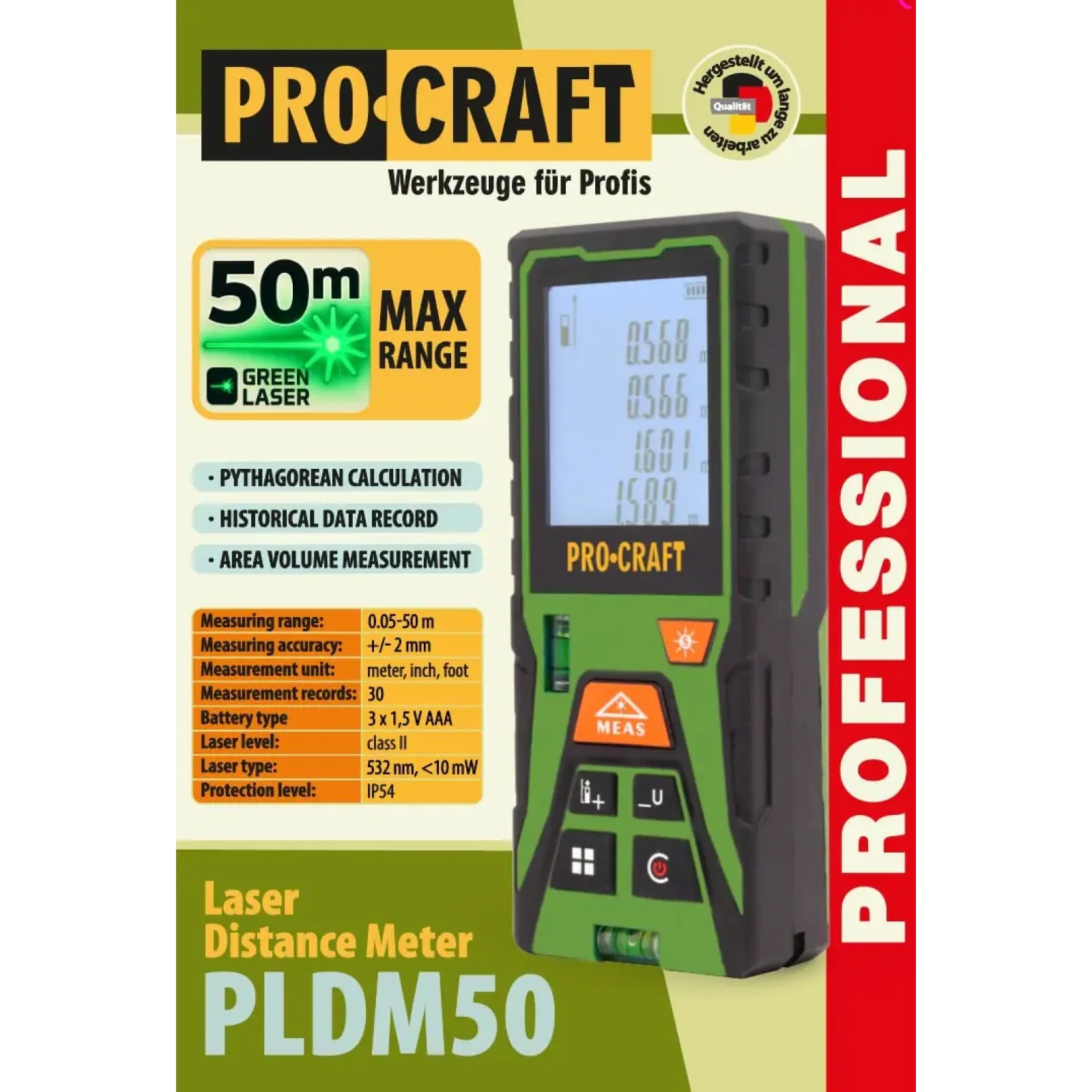 Лазерний далекомір Procraft PLDM50 UA