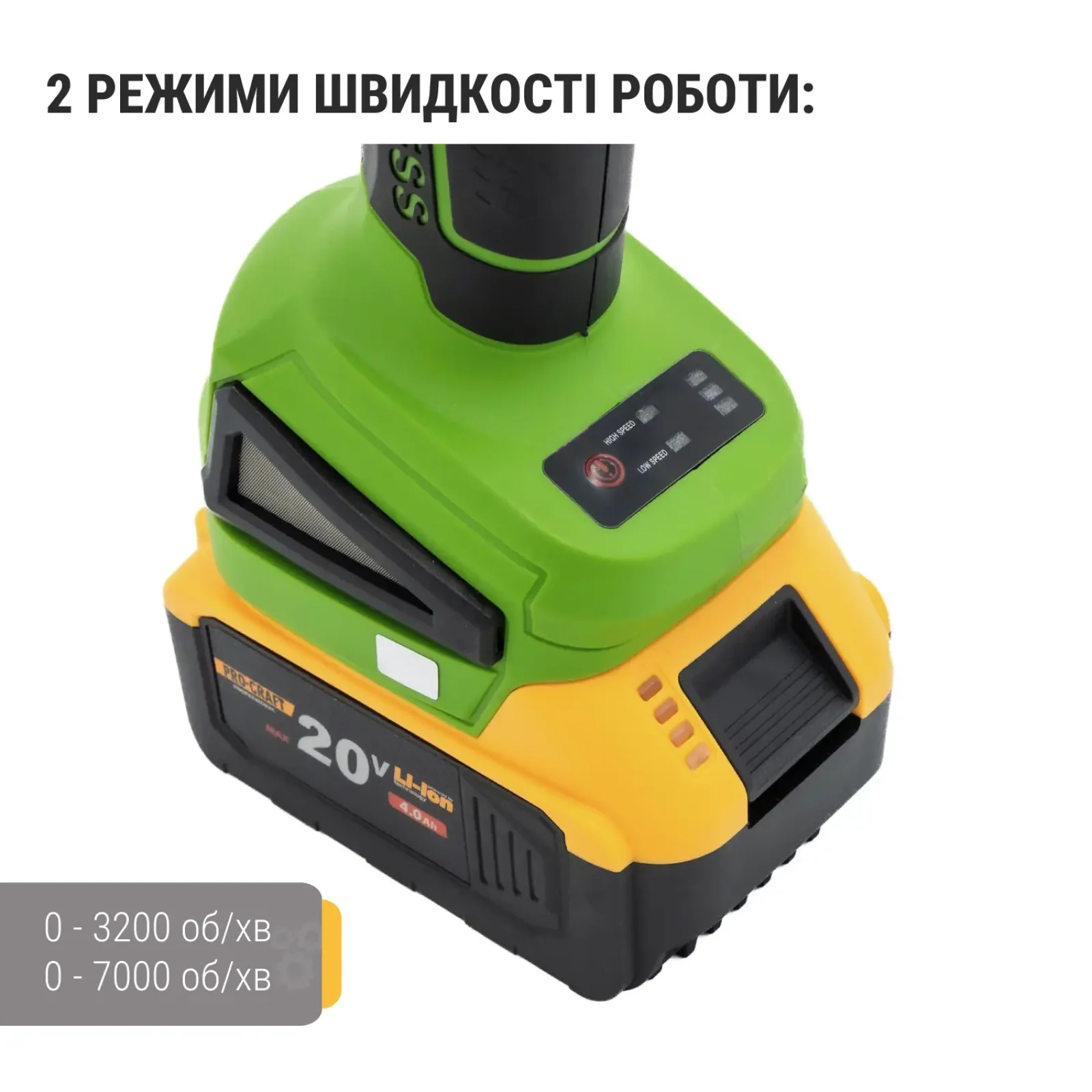 Безщіткова акумуляторна болгарка Procraft PWA216 UA
